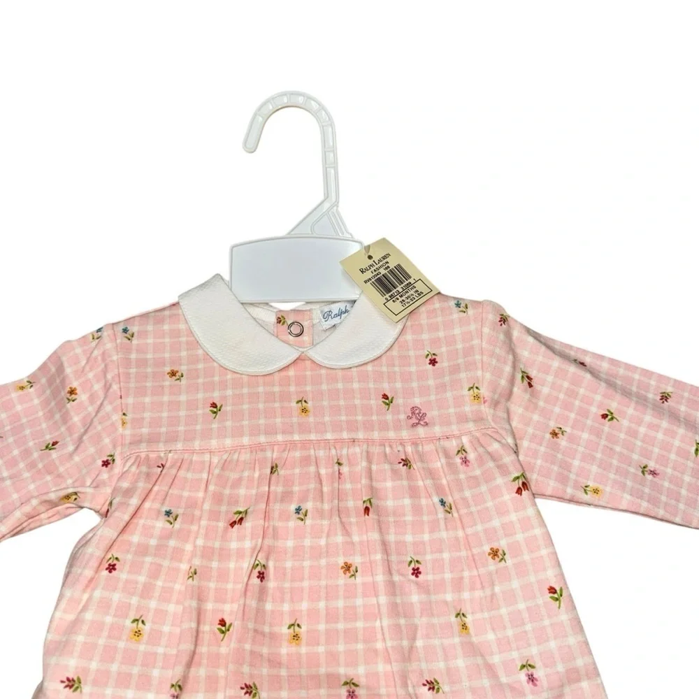 Ralph Lauren Baby Girl's Size 6-9 Months Footed Sleeper NWT Floral Vintage 1990s